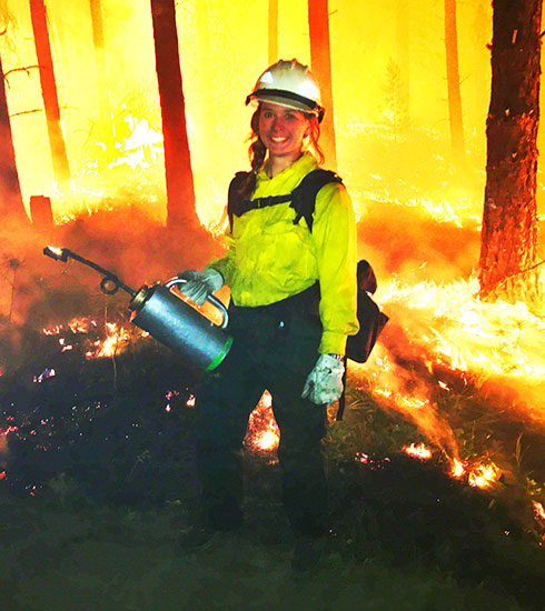 TIMPROCT scholarship winner Kimi Sekorski fighting fires in California.