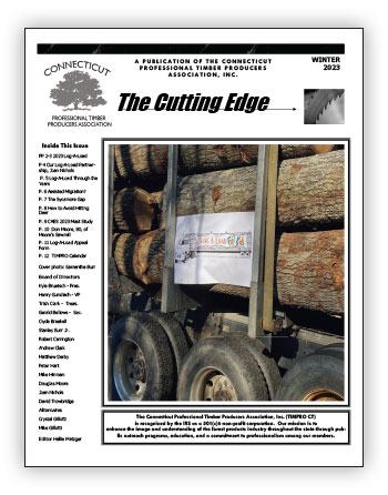 Winter issue of The Cutting Edge, the Connecticut Timber Producers magazine