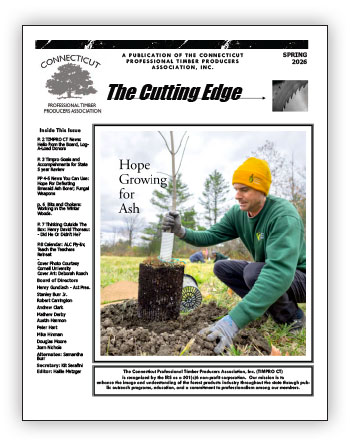 cover of spring newsletter for CT Timber Producers