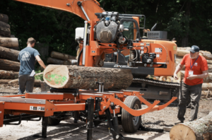 The event featured demonstrations of machinery to plane slabs.